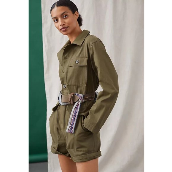 ANTHROPOLOGIE | Mare Mare | Olive Safari Utility Romper | NWT - Picture 3 of 5